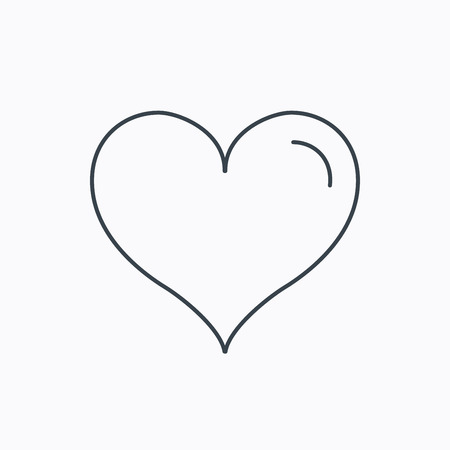 love heart icon life sign linear outline icon on white background