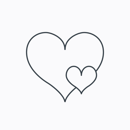 love hearts icon lovers sign couple relationships linear outline