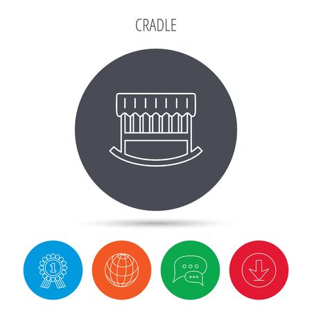 Bebe Icone De Lit Berceau Enfant Signe Creche Nouveau Ne Dormir Symbole De Lit Bebe Globe Telechargement Et De La Parole Bulle Boutons Vainqueur Symbole Du Prix Vecteur Clip Art Libres De Droits