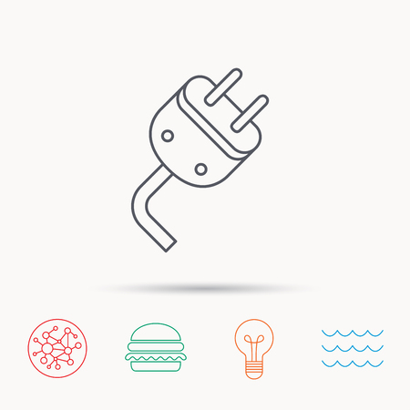 Elektro Stecker Symbol Starkstrom Zeichen Cord Energie Symbol Linear Symbole In Quadrate Auf Weissem Hintergrund Flache Web Symbole Vektor Lizenzfrei Nutzbare Vektorgrafiken Clip Arts Illustrationen Image