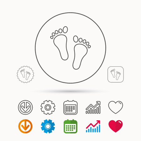 baby footprints icon child feet sign newborn steps symbol newborn chart