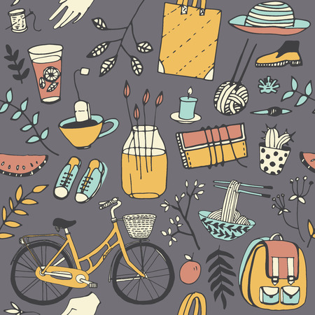 日常的なもの。良い気分はベクトルで落書き。自転車、食品、庭、布