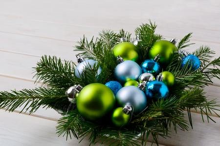 christmas table centerpiece with silver blue and green ornaments christmas party decoration with shiny - Decorated Christmas Tables Parties christmas table centerpiece with silver blue and green ornaments christmas party decoration with shiny - Decorated Christmas Tables Parties