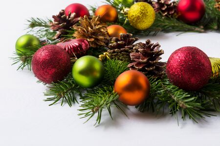 christmas tree branches with red green orange and yellow ornaments christmas decoration with - Orange Coloured Christmas Tree Decorations christmas tree branches with red green orange and yellow ornaments christmas decoration with - Orange Coloured Christmas Tree Decorations