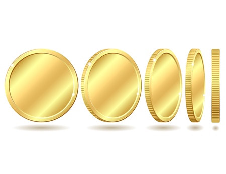 Gold coin: Đồng tiền vàng với góc độ khác nhau
