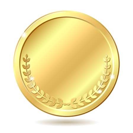 Gold coin: Vàng đồng xu minh họa Vector cô lập trên nền trắng Hình minh hoạ