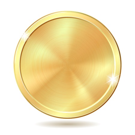Gold coin: Đồng xu minh họa vàng bị cô lập trên nền trắng