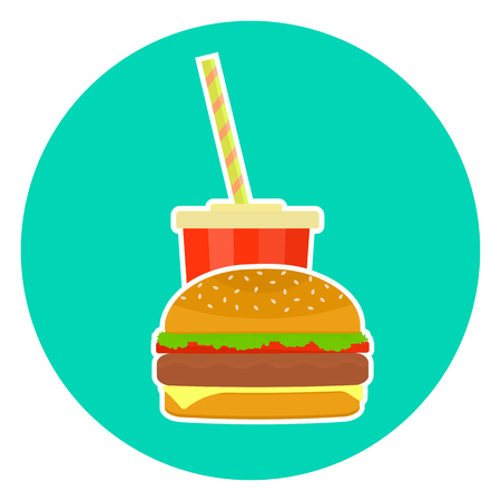 ハンバーガー 2 つ形成背景ベクトル イラスト のイラスト素材 ベクタ Image