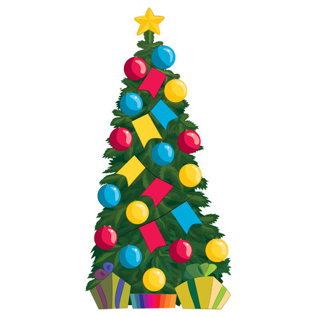 furry christmas tree with garland of flags in the soviet style convenient for placing logos - Furry Christmas furry christmas tree with garland of flags in the soviet style convenient for placing logos - Furry Christmas