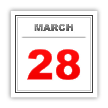 March 29. Calendar On White Background. 3D Illustration. Фотография, картинки, и
