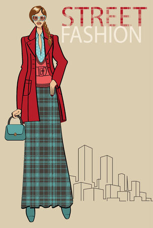ファッション イラスト コートでファッショナブルな女の子ストリート ファッション背景に立っています 銘刻文字通り Facshion モデルのスケッチ のイラスト素材 ベクタ Image ファッション イラスト コートでファッショナブルな女の子ストリート ファッション背景に立っています 銘刻文字通り Facshion モデルのスケッチ のイラスト素材 ベクタ Image