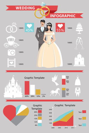 wedding vector infographics set bride and groom with wedding wedding infographic template