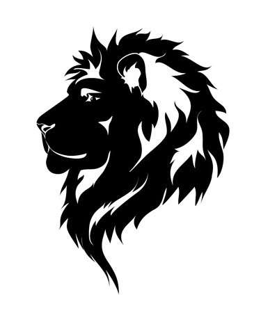graphic lion black and white drawing for tattoo royalty free