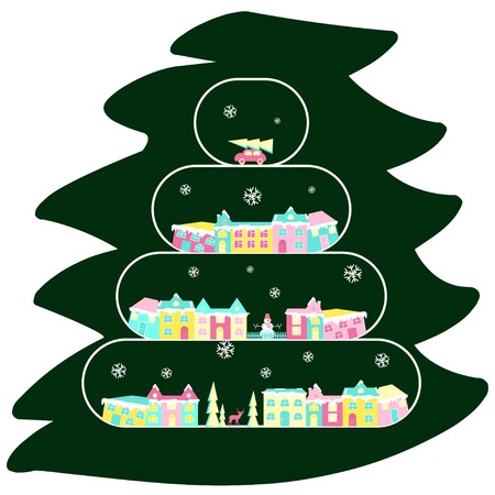 vector winter village rural landscape on christmas tree branch xmas icon set in flat design congratulation card vector illustration - Rural King Christmas Decorations vector winter village rural landscape on christmas tree branch xmas icon set in flat design congratulation card vector illustration - Rural King Christmas Decorations