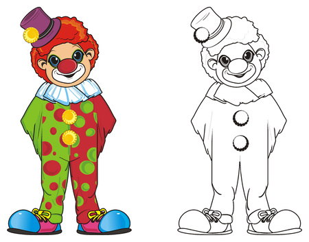 Colored Clown Stadn With Coloring Clown Stock Photo, Picture And ... Colored Clown Stadn With Coloring Clown Stock Photo, Picture And ...