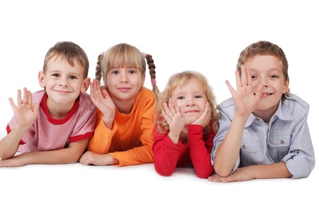 Счастливые дети, изолированные на белом Фото со стока - 13272771