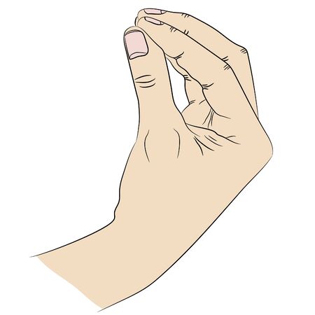 Isolated white thumb of the hand that shows italian gesture of wtf or what do you want from me