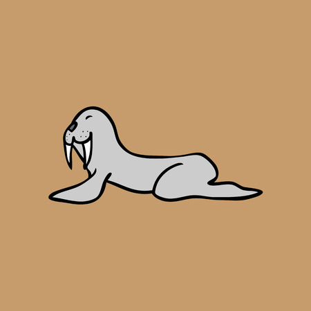 セイウチ描画漫画文字ベクトルのイラスト素材 ベクタ Image