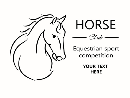 horse head graphic logo template vector illustration on white