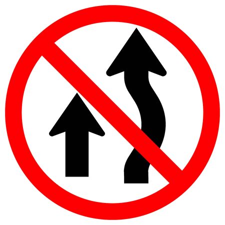 Prohibited Overtaking Traffic Sign,Vector Illustration, Isolate On White Background Label.
