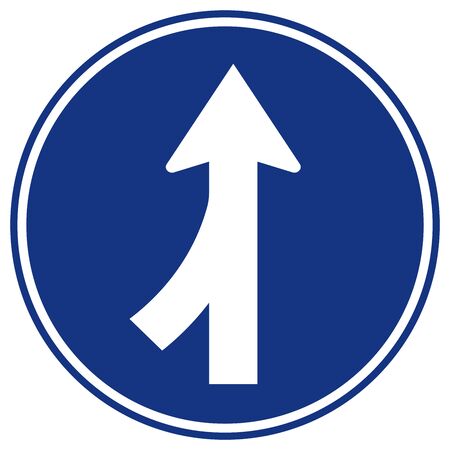 Merge join Way Left Traffic Road Sign, Vector Illustration, Isolate On White Background Label. EPS10 Vector Illustration