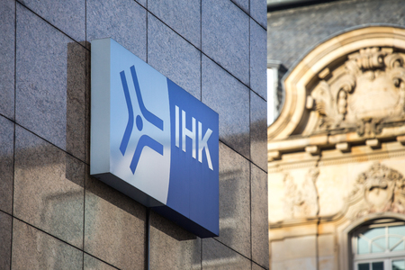 Aachen, north rhine-westphalia/germany - 06 10 18: ihk sign in aachen germany