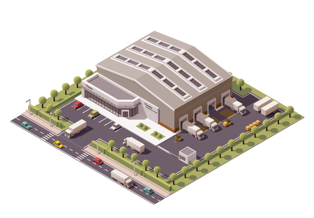 Vector Isometric Warehouse Building Icon Vector Isometric Warehouse Building Icon