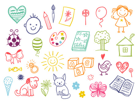 面白い子供たちを描く落書きセットです のイラスト素材 ベクタ Image 面白い子供たちを描く落書きセットです のイラスト素材 ベクタ Image
