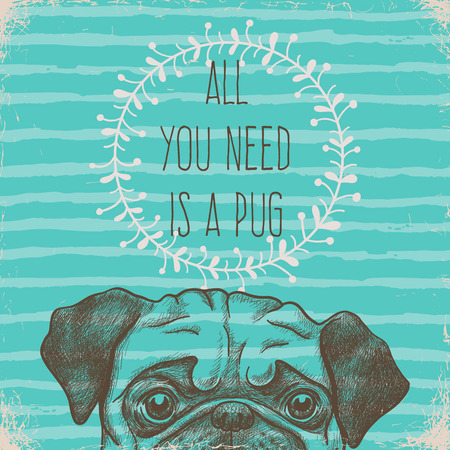 漫画のパグは シンプルなイラストです 犬のキャラクターはフラット スタイルです のイラスト素材 ベクタ Image 漫画のパグは シンプルなイラストです 犬のキャラクターはフラット スタイルです のイラスト素材 ベクタ Image