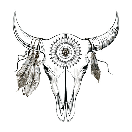 Minimalist Western Line art, Cowboy Bull Steer Skull Sketch, Wild West  Drawing, Simple Country 22313264 Vector Art at Vecteezy