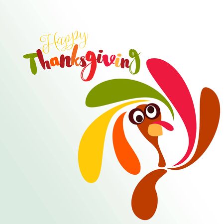 happy thanksgiving greeting card with a funny turkey stock photo