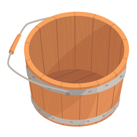 Cartoon Wood Bucket Stock Vector Illustration and Royalty Free ...