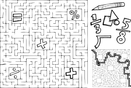Worksheets Multi Operational Mathematical Maze addition geometry stock photos images royalty free coloring page math maze with interchangeable symbols solution illustration