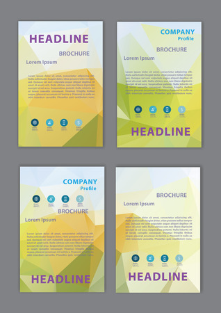 set of geometric cover abstract design brochure flyer design