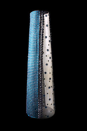 An Ethnic Flower Vase With A Beautiful Design Of Blue And Silver