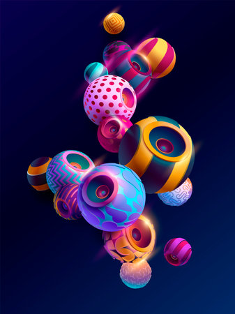 Conception d'affiche de fête avec haut-parleur coloré 3d. illustration vectorielle de musique.
