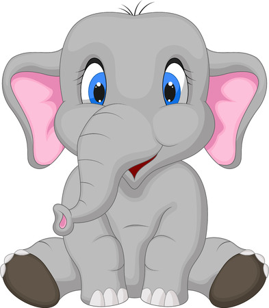 elephant: Phim hoạt hình dễ thương con voi ngồi