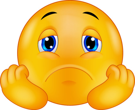Droevige smiley emoticon cartoon Stockfoto - 33887334
