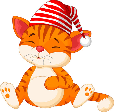 ふわふわ甘い夢猫ベクトル図を眠っています のイラスト素材 ベクタ Image