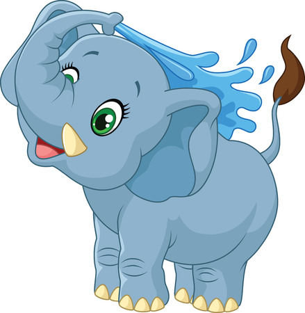 cartoon elephant spraying water stock photo picture and royalty