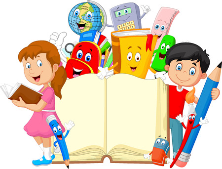 cartoon school kid