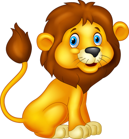 Cartoon lion sitting Illustration