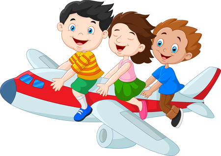 cartoon kids vector illustration of cartoon little kids riding airplane isolated on white background - Free Cartoons For Toddlers cartoon kids vector illustration of cartoon little kids riding airplane isolated on white background - Free Cartoons For Toddlers