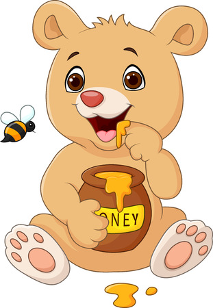 Vektor Illustration Von Cartoon Funny Baby Baren Mit Honigtopf Isoliert Auf Weissem Hintergrund Lizenzfrei Nutzbare Vektorgrafiken Clip Arts Illustrationen Image 51230933