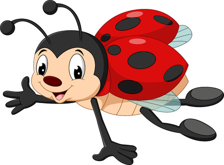 Vector illustration of cartoon ladybug flying - 84274688