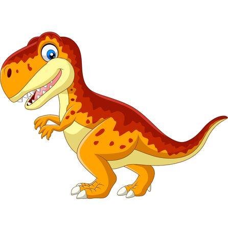 Cartoon tyrannosaurus isolated on white