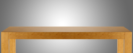 wooden table top template isolated on gray background 3d
