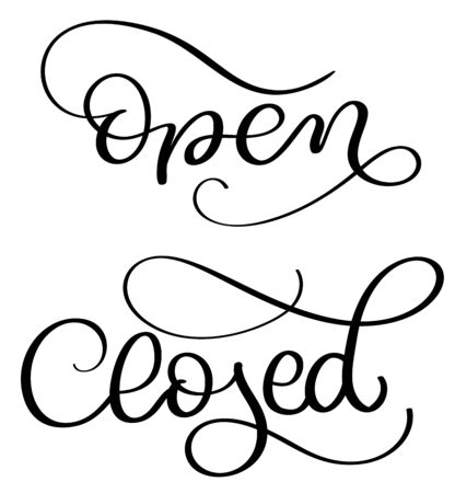 オープンとクローズの手書き文字体裁のイラスト素材 ベクタ Image
