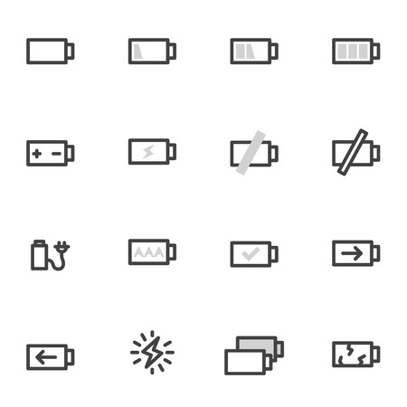 ベクトルのアイコンを設定充電し バッテリーまたは明るい背景に蓄電池を放電のイラスト素材 ベクタ Image 7009