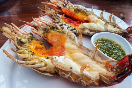 タイ巨大な川エビ料理の の写真素材 画像素材 Image